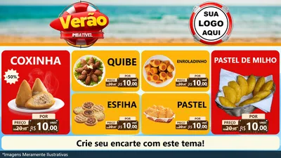 Modelo de TV para TV Horizontal com o tema Verão Imbatível para Salgadaria