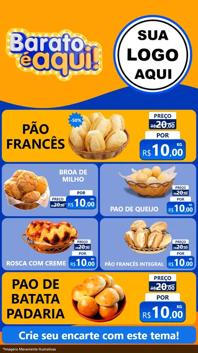 Modelo de TV para TV Vertical com o tema Barato é aqui para Padaria