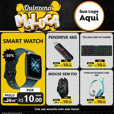 Modelo de Rede Social para Feed Facebook com o tema Quinzena Maluca para Informática
