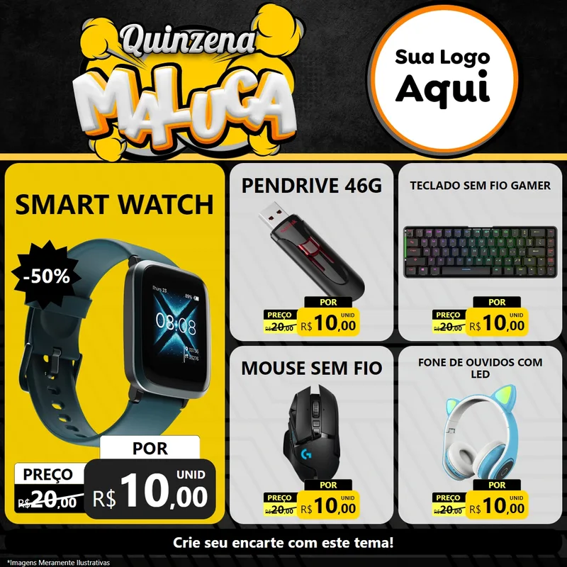Modelo de Rede Social para Feed Facebook com o tema Quinzena Maluca para Informática