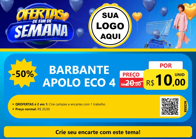 Modelo de Cartaz para Cartaz A4 Horizontal com o tema Ofertas de Fim de Semana para Armarinho e Aviamentos