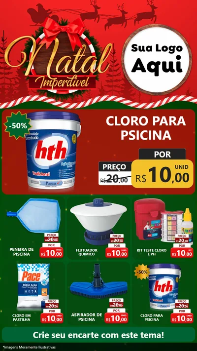 Modelo de Rede Social para Stories com o tema Natal Imperdível para Produtos para Piscina