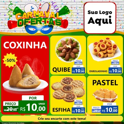 Modelo de Rede Social para Feed Facebook com o tema Carnaval de Ofertas para Salgadaria