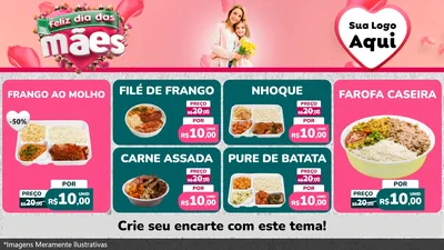 Modelo de TV para TV Horizontal com o tema Feliz Dia das Mães para Restaurante