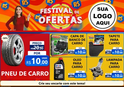 Modelo de Encarte para Encarte A4 Horizontal com o tema Festival de Ofertas para Auto peças