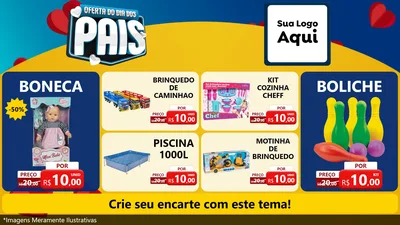 Modelo de TV para TV Horizontal com o tema Oferta Do Dia Dos Pais para Brinquedos