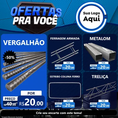 Modelo de Rede Social para Feed Facebook com o tema Ofertas Para Você - Auto e Motopeças para Ferragens