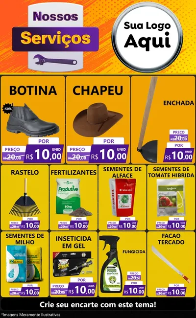 Modelo de Encarte para Encarte Grande com o tema Nossos Serviços para Agropecuária