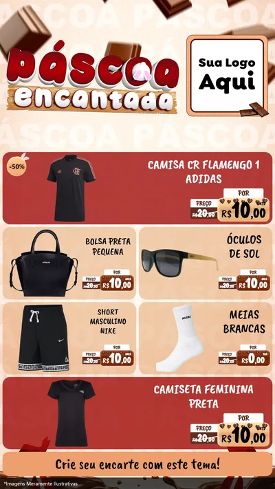 Modelo de TV para TV Vertical com o tema Páscoa Encantada para Roupas e acessórios