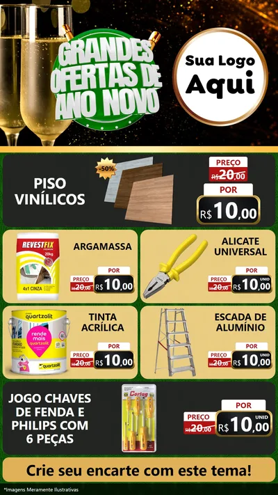 Modelo de TV para TV Vertical com o tema Grandes Ofertas de Ano Novo para Material para Construção