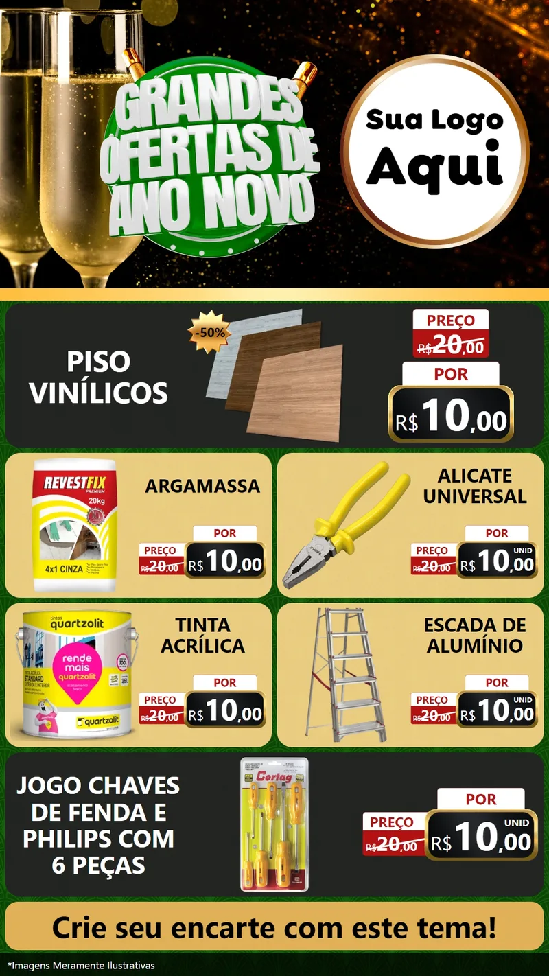 Modelo de TV para TV Vertical com o tema Grandes Ofertas de Ano Novo para Material para Construção