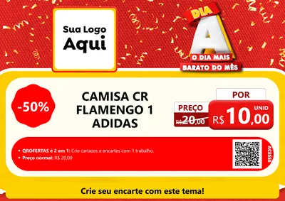 Modelo de Cartaz para Cartaz A4 Horizontal com o tema Dia A o Dia Mais Barato do Mês para Roupas e acessórios