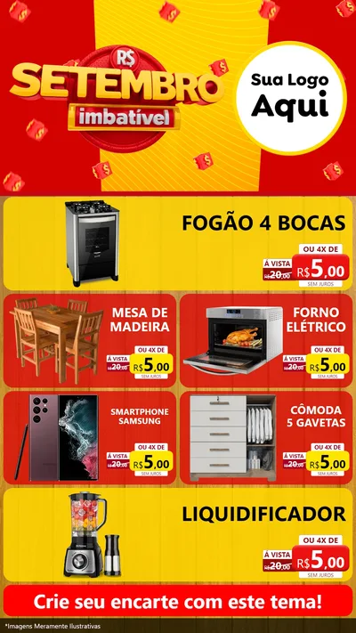 Modelo de TV para TV Vertical com o tema Setembro Imbatível para Móveis e Eletro