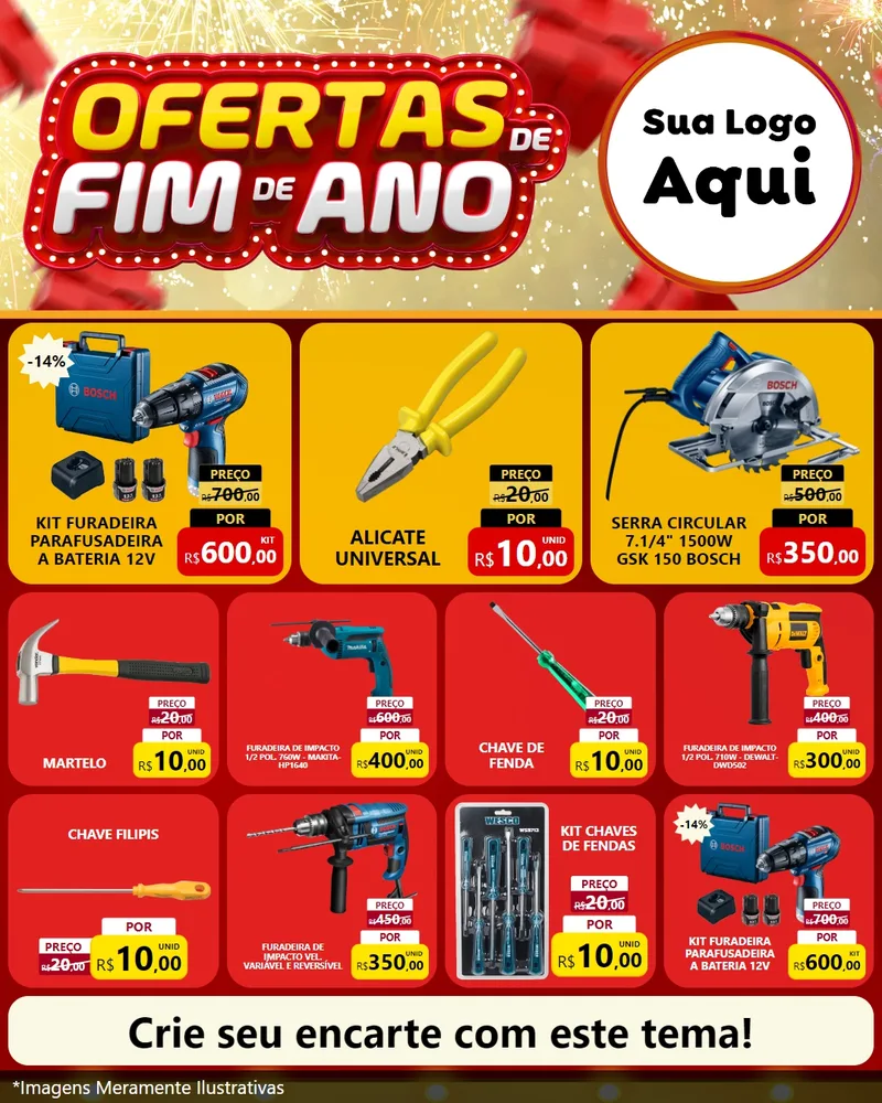 Modelo de Rede Social para Feed Instagram com o tema Ofertas de Fim de Ano para Maquinas e Ferramentas