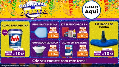 Modelo de TV para TV Horizontal com o tema Carnaval de Ofertas para Produtos para Piscina
