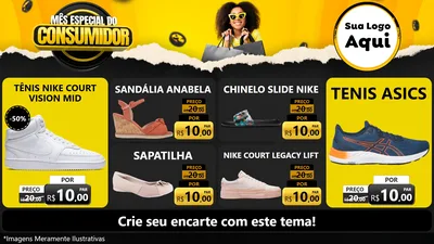 Modelo de TV para TV Horizontal com o tema Mês Especial do Consumidor para Calçados