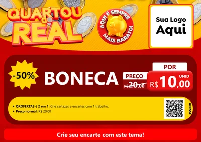 Modelo de Cartaz para Cartaz A4 Horizontal com o tema Quartou do Real para Brinquedos