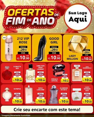 Modelo de Rede Social para Feed Instagram com o tema Ofertas de Fim de Ano para Perfumes