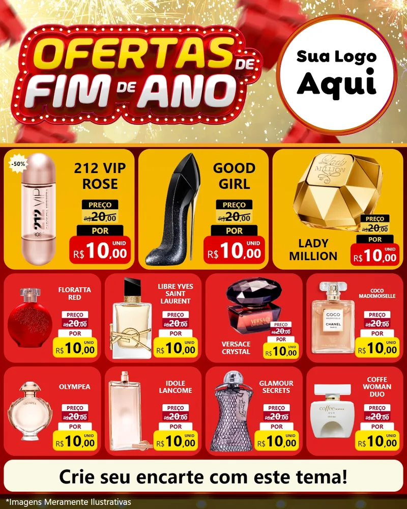 Modelo de Rede Social para Feed Instagram com o tema Ofertas de Fim de Ano para Perfumes