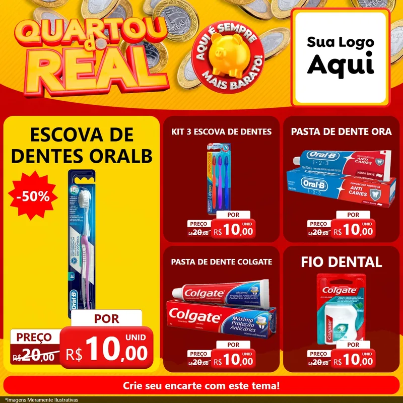 Modelo de Rede Social para Feed Facebook com o tema Quartou do Real para Higiene Pessoal
