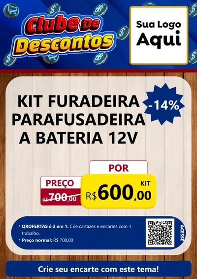 Modelo de Cartaz para Cartaz A4 Vertical com o tema Clube de Descontos para Maquinas e Ferramentas
