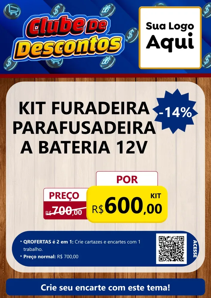 Modelo de Cartaz para Cartaz A4 Vertical com o tema Clube de Descontos para Maquinas e Ferramentas