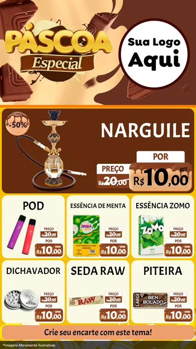 Modelo de Rede Social para Stories com o tema Páscoa Especial para Tabacaria