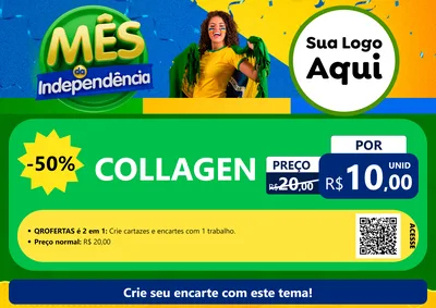 Modelo de Cartaz para Cartaz A4 Horizontal com o tema Mês da Independência para Suplementos alimentares