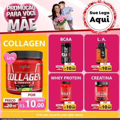Modelo de Rede Social para Feed Facebook com o tema Promoção Para Você Mãe para Suplementos alimentares