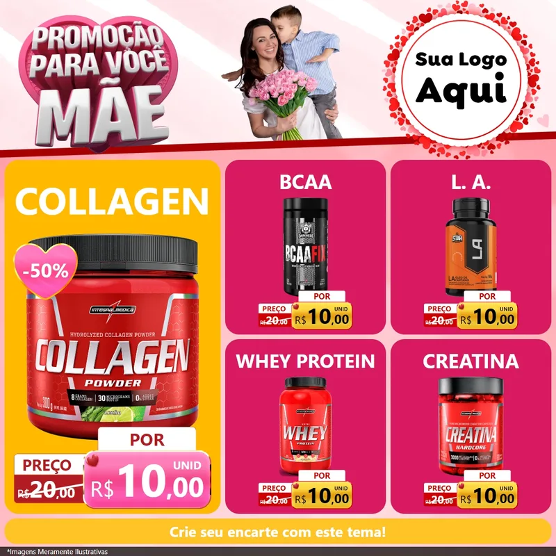 Modelo de Rede Social para Feed Facebook com o tema Promoção Para Você Mãe para Suplementos alimentares