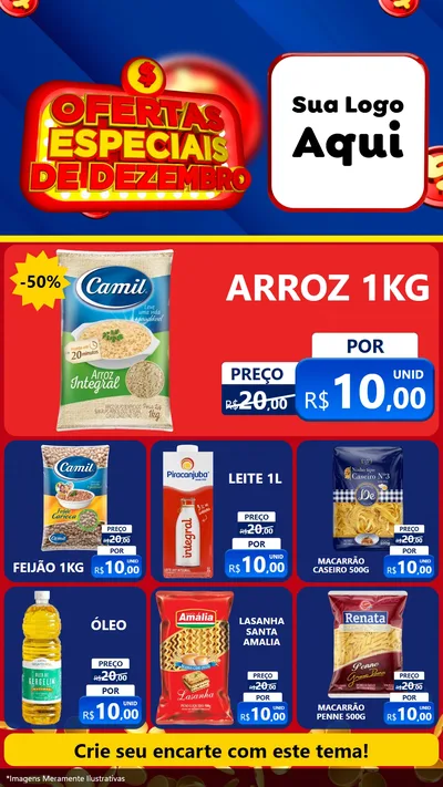 Modelo de Rede Social para Stories com o tema Ofertas Especiais de Dezembro para Supermercado