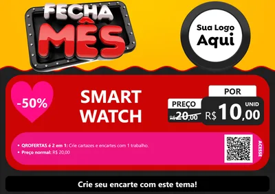 Modelo de Cartaz para Cartaz A4 Horizontal com o tema Fecha Mês para Informática