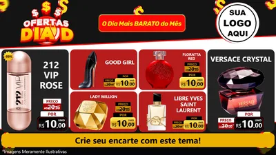 Modelo de TV para TV Horizontal com o tema Ofertas Dia D para Perfumes