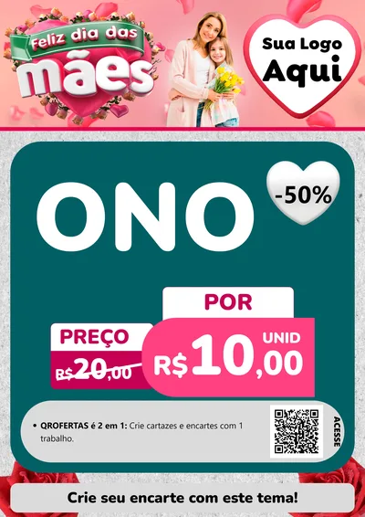 Modelo de Cartaz para Cartaz A4 Vertical com o tema Feliz Dia das Mães para Óticas