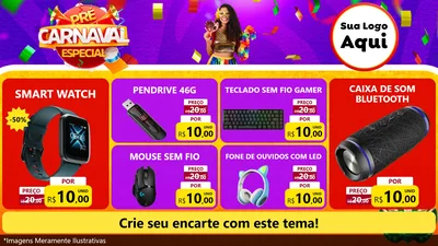 Modelo de TV para TV Horizontal com o tema Pré-Carnaval Especial para Informática