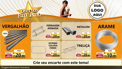 Modelo de TV para TV Horizontal com o tema Ofertas Fim de Ano para Ferragens