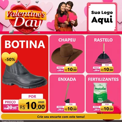 Modelo de Rede Social para Feed Facebook com o tema Valentine's Day para Agropecuária