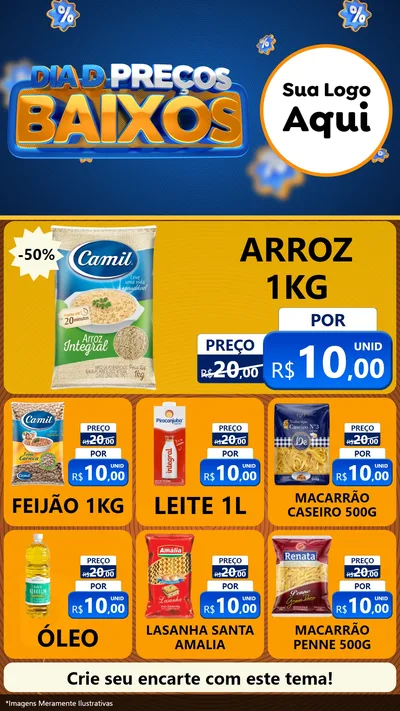 Modelo de Rede Social para Stories com o tema Dia D Preço Baixo para Supermercado