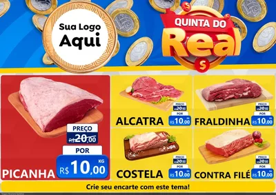 Modelo de Encarte para Encarte A4 Horizontal com o tema Quinta do Real para Açougue
