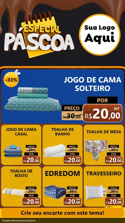 Modelo de Rede Social para Stories com o tema Especial Páscoa para Cama, Mesa e Banho