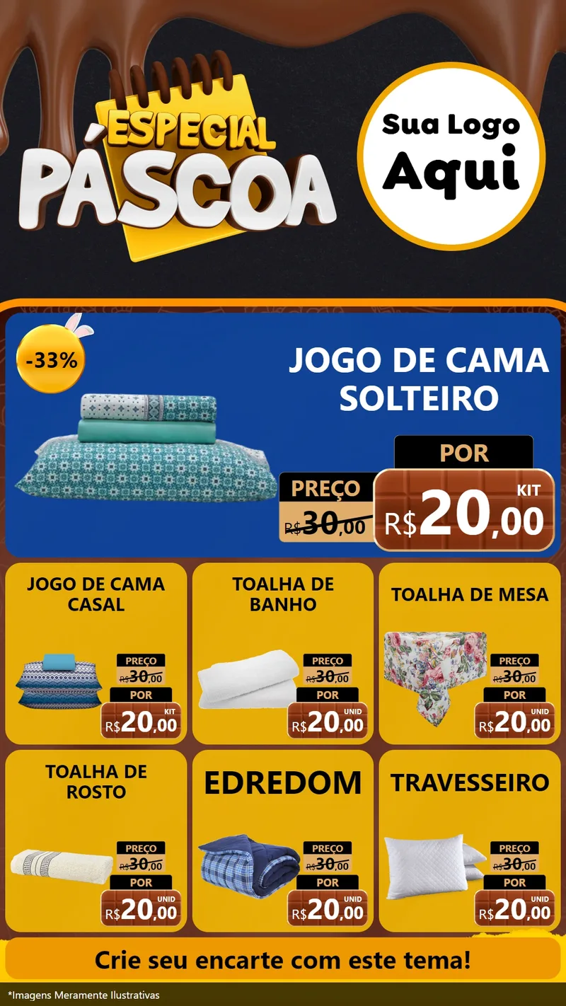 Modelo de Rede Social para Stories com o tema Especial Páscoa para Cama, Mesa e Banho