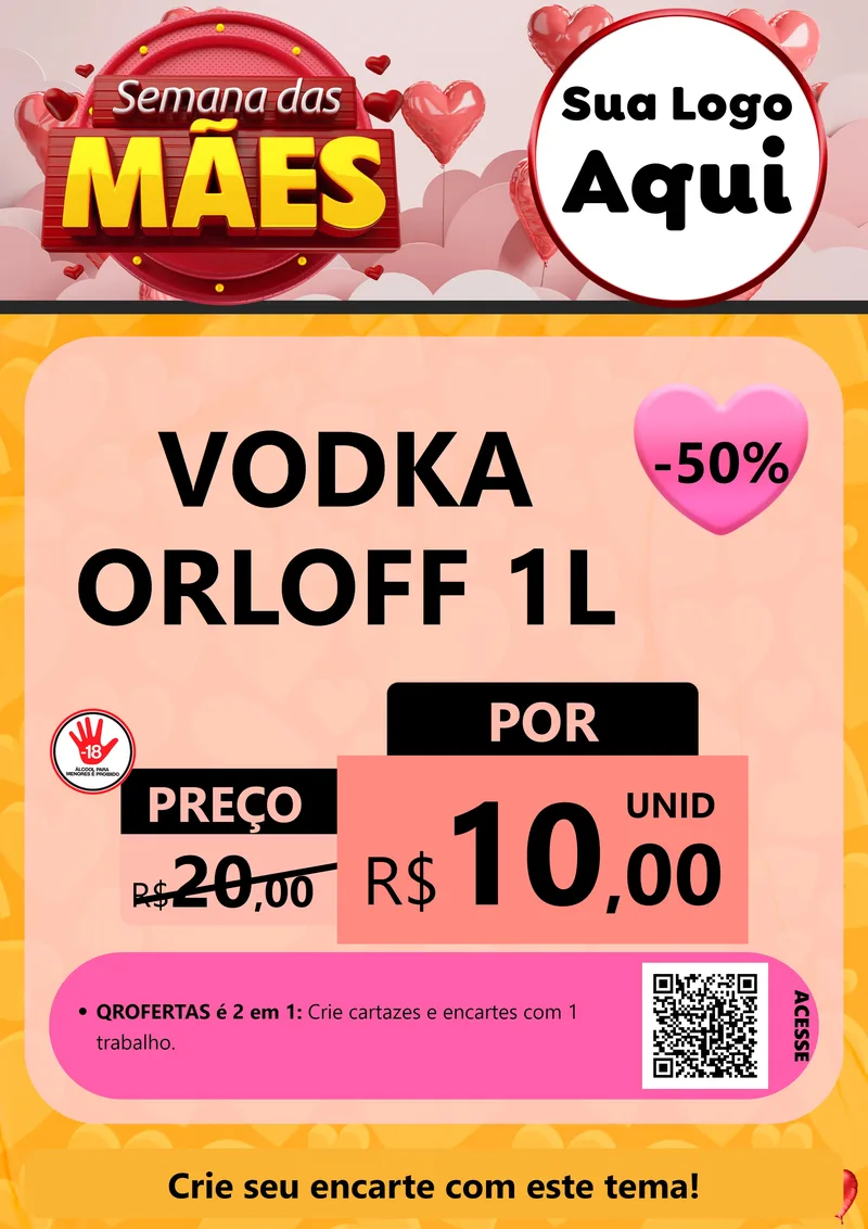Modelo de Cartaz para Cartaz A4 Vertical com o tema Semana das Mães para Distribuidora de bebidas