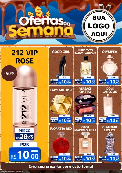 Modelo de Encarte para Encarte A4 Vertical com o tema Ofertas da Semana - Páscoa para Perfumes