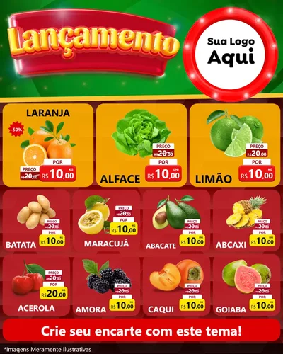 Modelo de Rede Social para Feed Instagram com o tema Lançamento para Hortifrúti