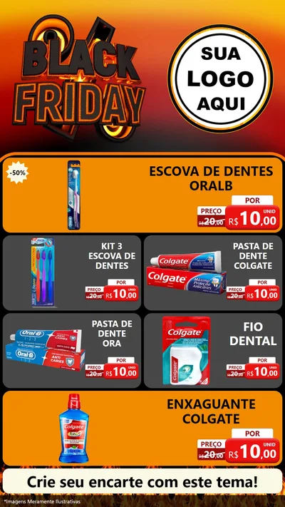Modelo de TV para TV Vertical com o tema Black Friday para Higiene Pessoal