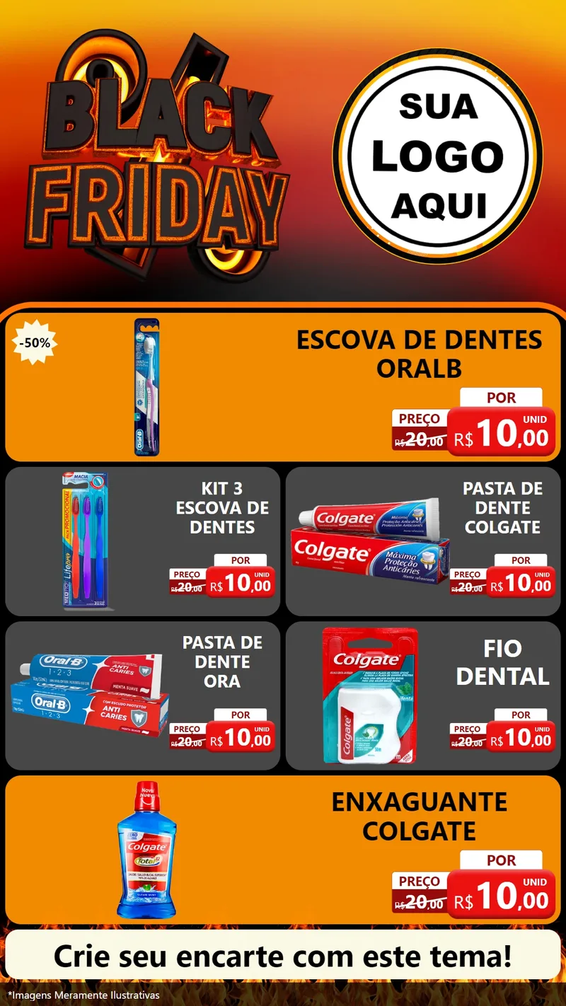 Modelo de TV para TV Vertical com o tema Black Friday para Higiene Pessoal