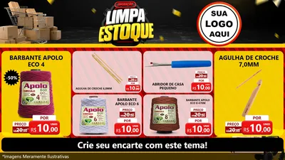 Modelo de TV para TV Horizontal com o tema Operação Limpa Estoque para Armarinho e Aviamentos