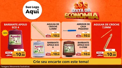Modelo de TV para TV Horizontal com o tema Sexta da Economia para Armarinho e Aviamentos