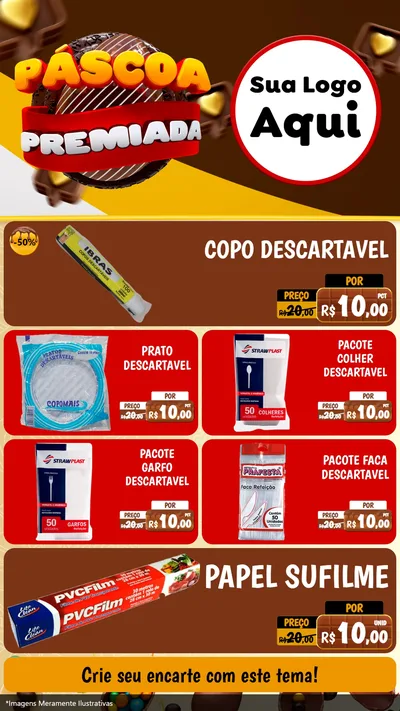 Modelo de TV para TV Vertical com o tema Páscoa Premiada para Embalagens