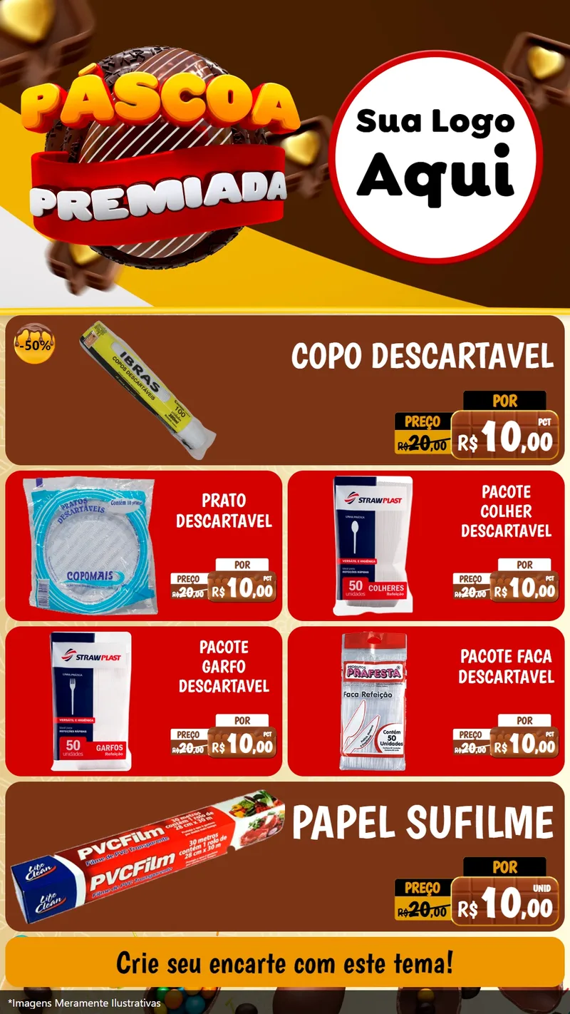 Modelo de TV para TV Vertical com o tema Páscoa Premiada para Embalagens